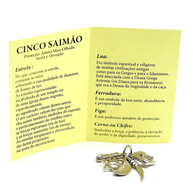 Zilverkleurig gecombineerd Saimão-amulet – krachtig ritueel symbool
