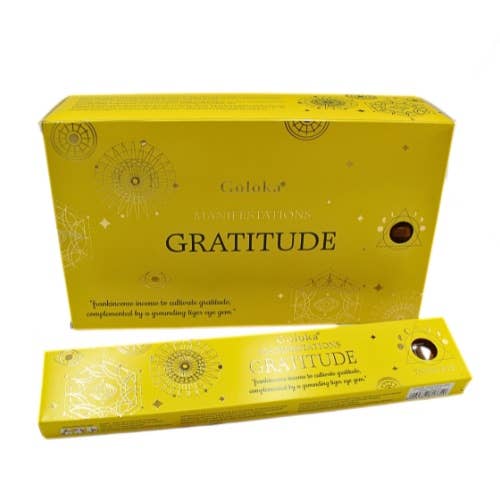 Goloka Manifestations Gratitude wierook met tijgeroog edelsteen