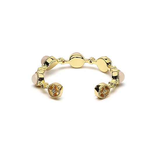 Verstelbare Ring met Rozenkwarts | Goudkleurig | One Size