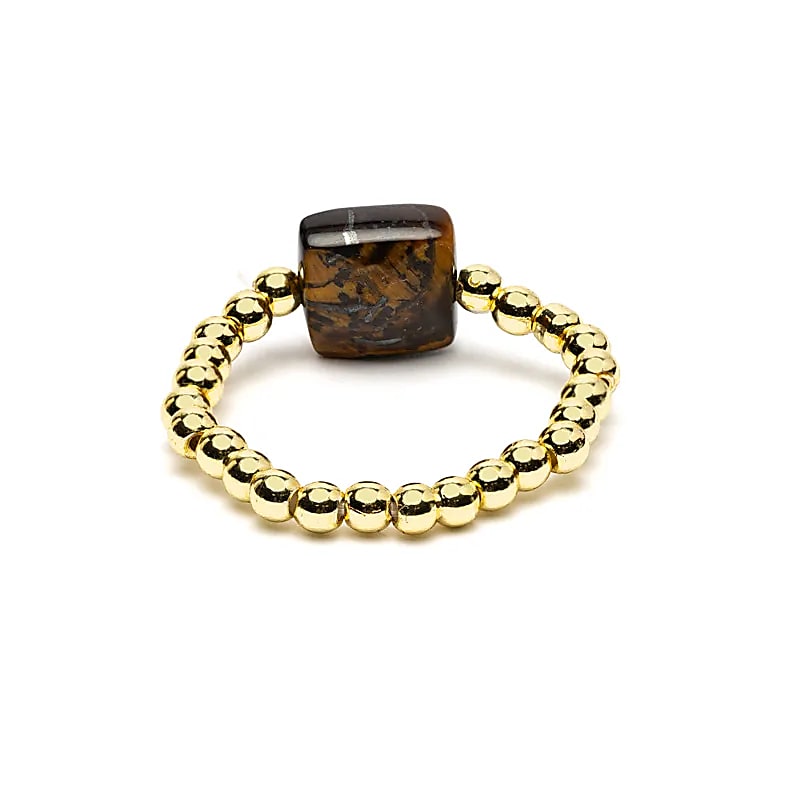 Elastische Ring Tijgeroog | Facetgeslepen | One Size