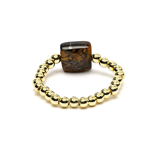 Elastische Ring Tijgeroog | Facetgeslepen | One Size