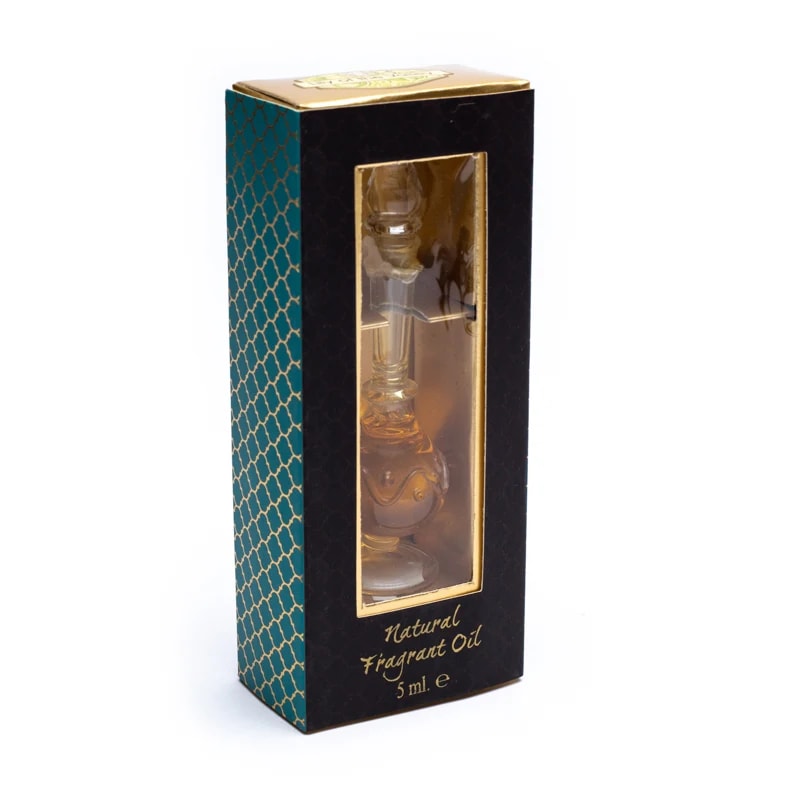 Fragrance oil in hand-blown bottle lily of the valley