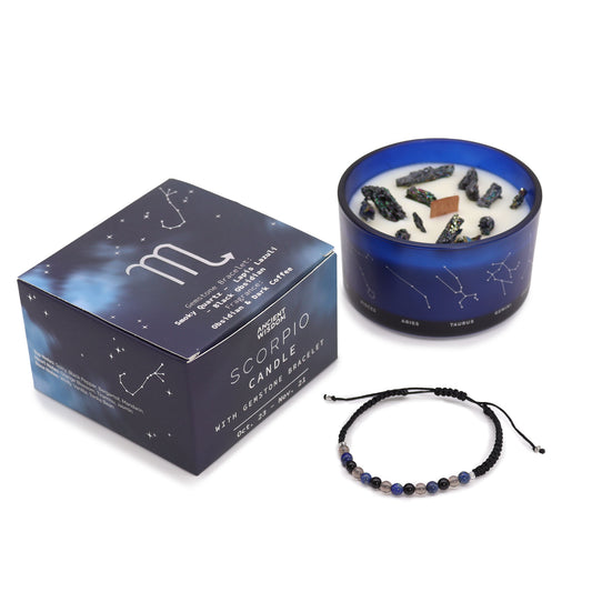 Zodiac Kristallen Kaars met Edelsteen Armband - Schorpioen