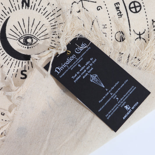 Pendel Waarzegdoek Alziend Oog | Natuurlijk & Zwart | Divinatie & Tarot