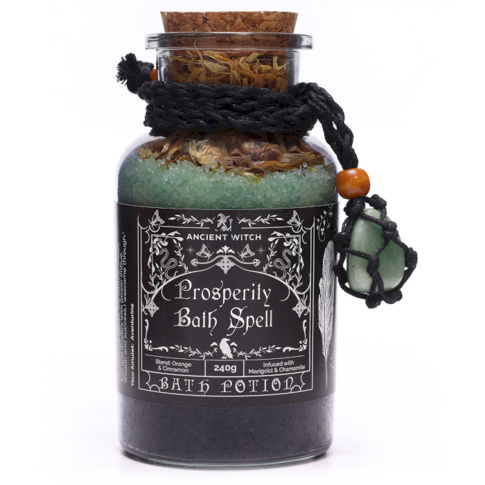 Oude Heks Bad Toverdrank & Aventurijn Kristal Amulet - Welvaart