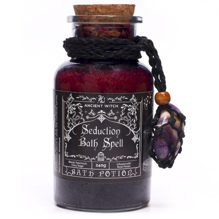 Oude Heks Bad Toverdrank & Amethist Kristal Amulet - Verleiding