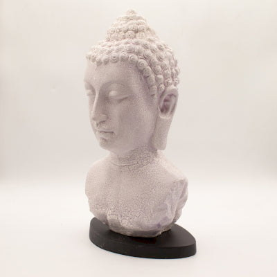 Boeddha Buste Lamp Lavender Crackle - Ovale Standaard