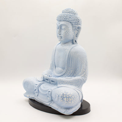 Meditatie Boeddha Lamp Sky Blue - Ovale Standaard
