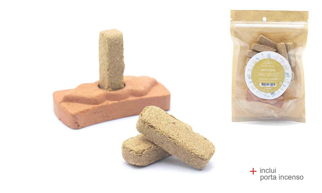 Palo Santo Blokken met Wierookhouder – Pau Santo 3 stuks