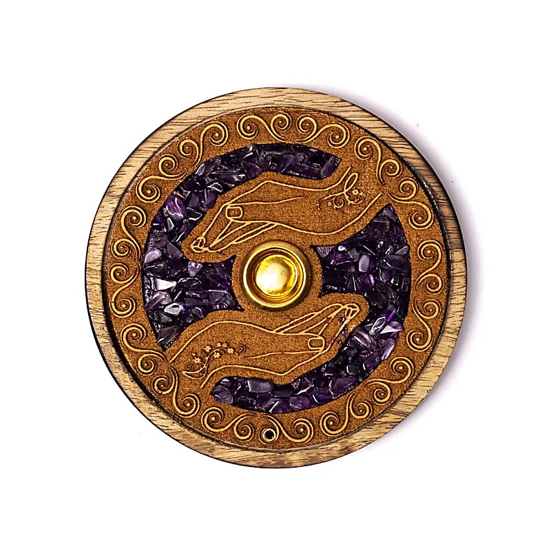 Wierookhouder Healing Hands | Met Amethist | Amstercharmed