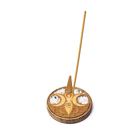 Moon Goddess Incense Holder | With Rainbow Moonstone | Amstercharmed