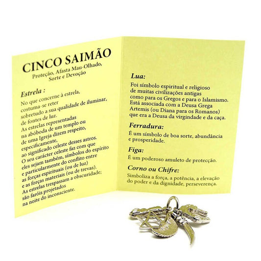 Zilverkleurig gecombineerd Saimão-amulet – krachtig ritueel symbool