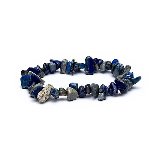 Armband lapis lazuli chips elastisch