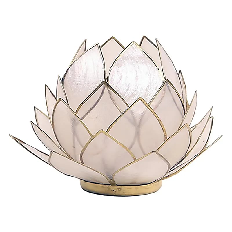 Lotus sfeerlicht naturel groot Capiz schelpen