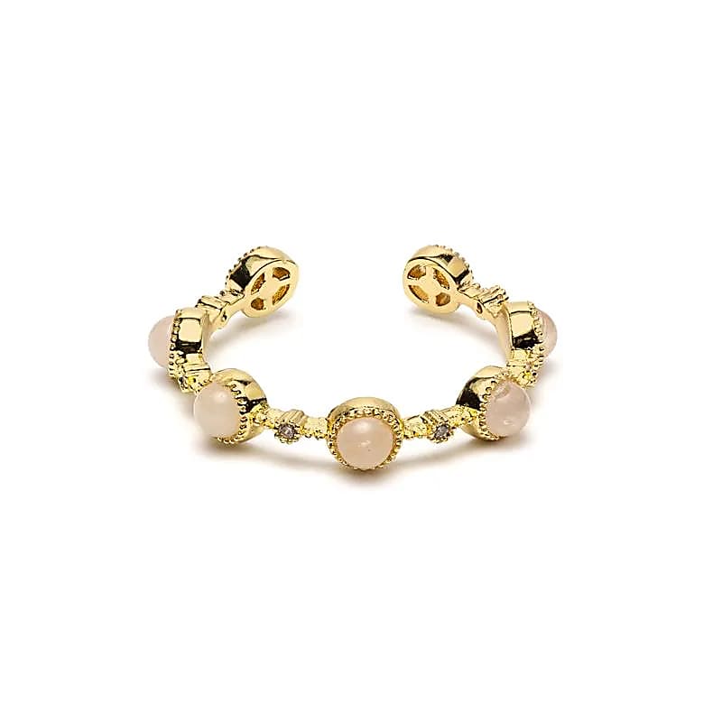 Verstelbare Ring met Rozenkwarts | Goudkleurig | One Size