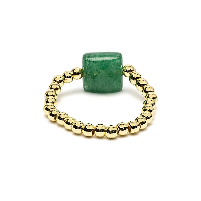 Elastische Ring Groene Aventurijn | Facetgeslepen | One Size