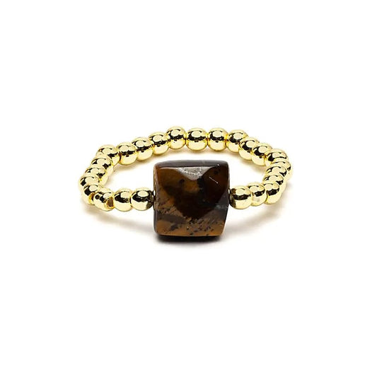 Elastische Ring Tijgeroog | Facetgeslepen | One Size