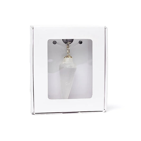 Pendel seleniet druppelvormig + chakra ketting