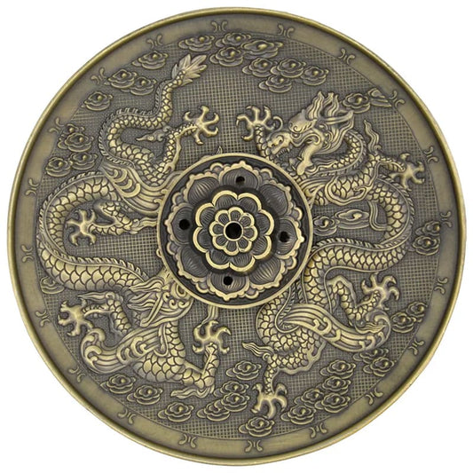 Incense Burner Dragons | Bronze colored | Amstercharmed