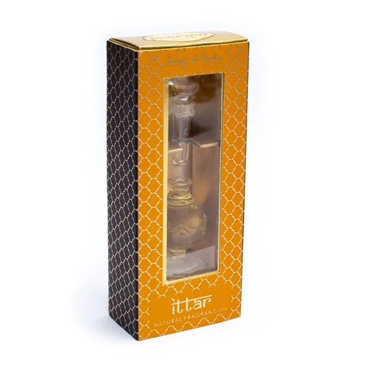 Sandalwood & Vetiver Fragrance Oil – Hand-Blown Glass Bottle | Song of India