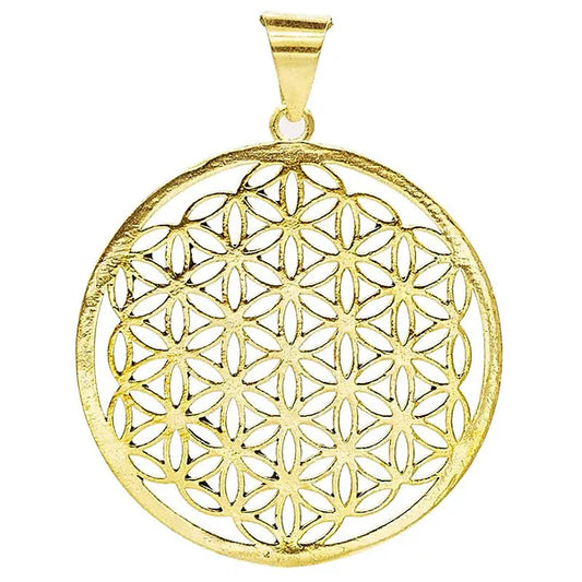 Flower of Life Hanger Messing Goudkleurig