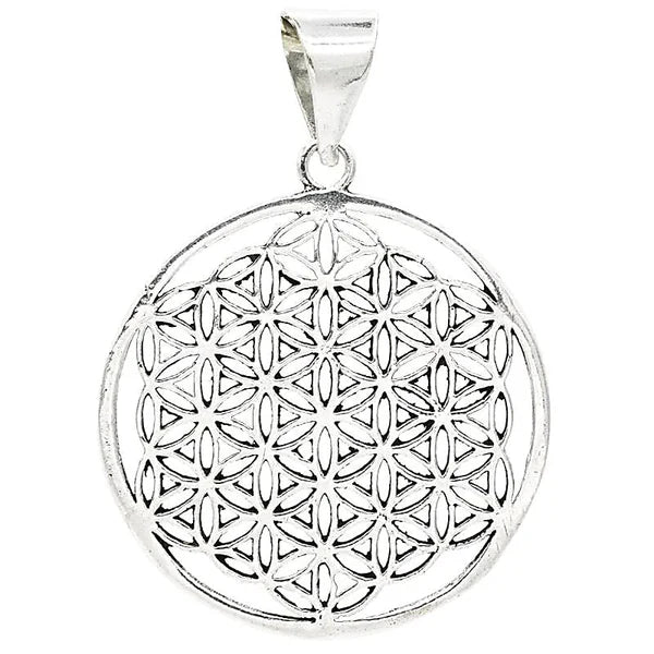 Pendant Flower of Life Brass Silver-colored