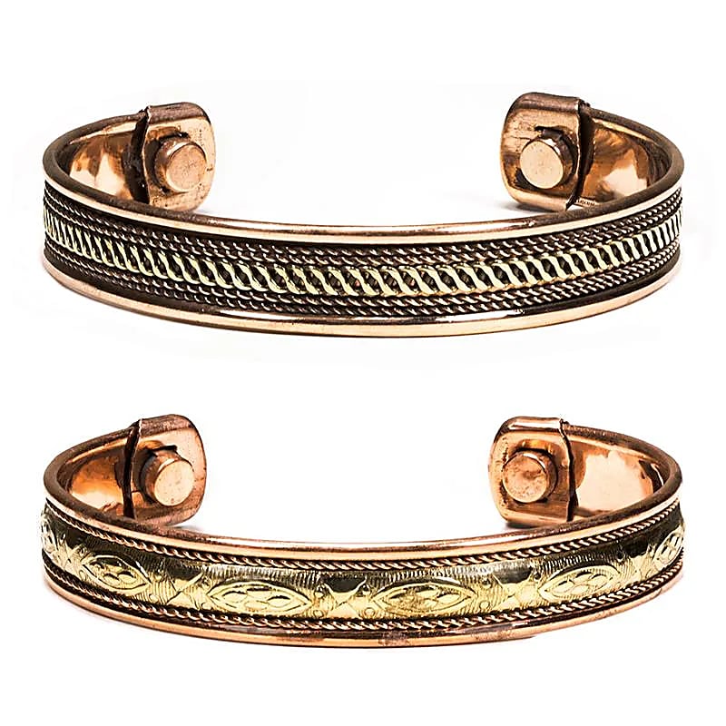 Koperen Magnetische Armbanden | Set van 2 | Chakra & Energiebalans