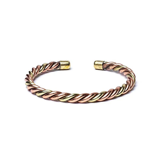 Gedraaide Armband Brons- & Goudkleurig | Messing & Koper | Verstelbaar