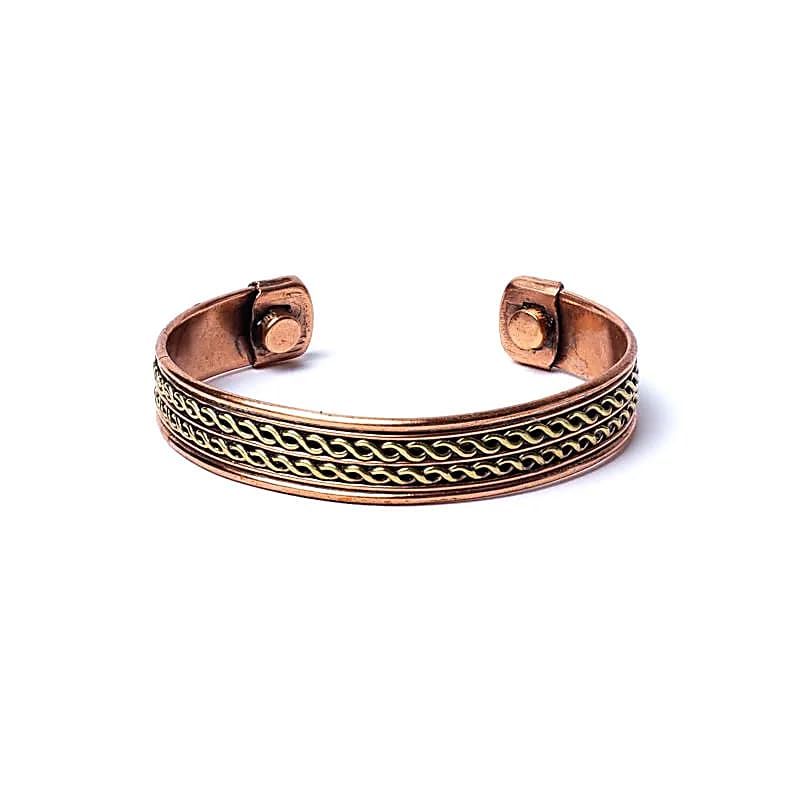 Koperen Armband met Double Helix & Magneetjes | DNA & Energiebalans