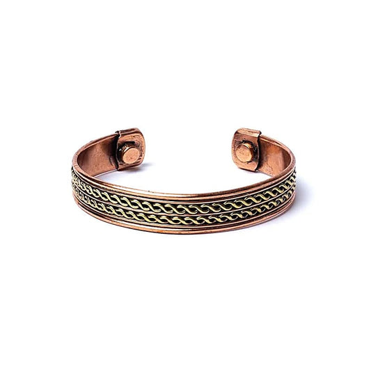 Koperen Armband met Double Helix & Magneetjes | DNA & Energiebalans