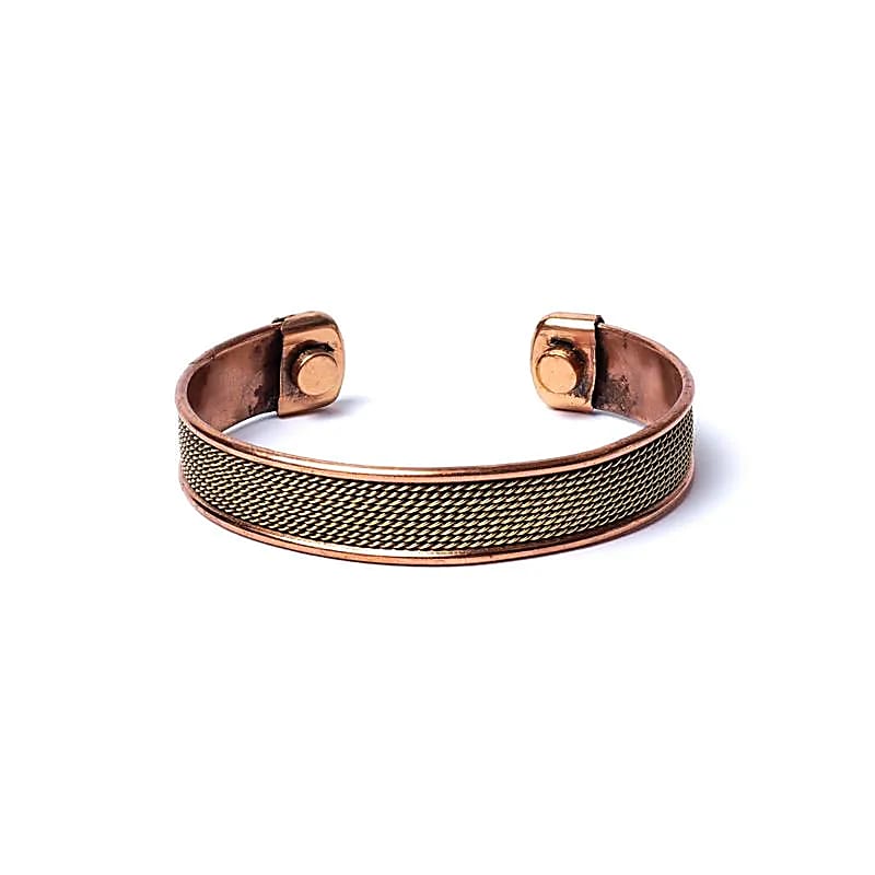 Koperen Armband met Touwmotief & Magneetjes | Chakra & Energiebalans