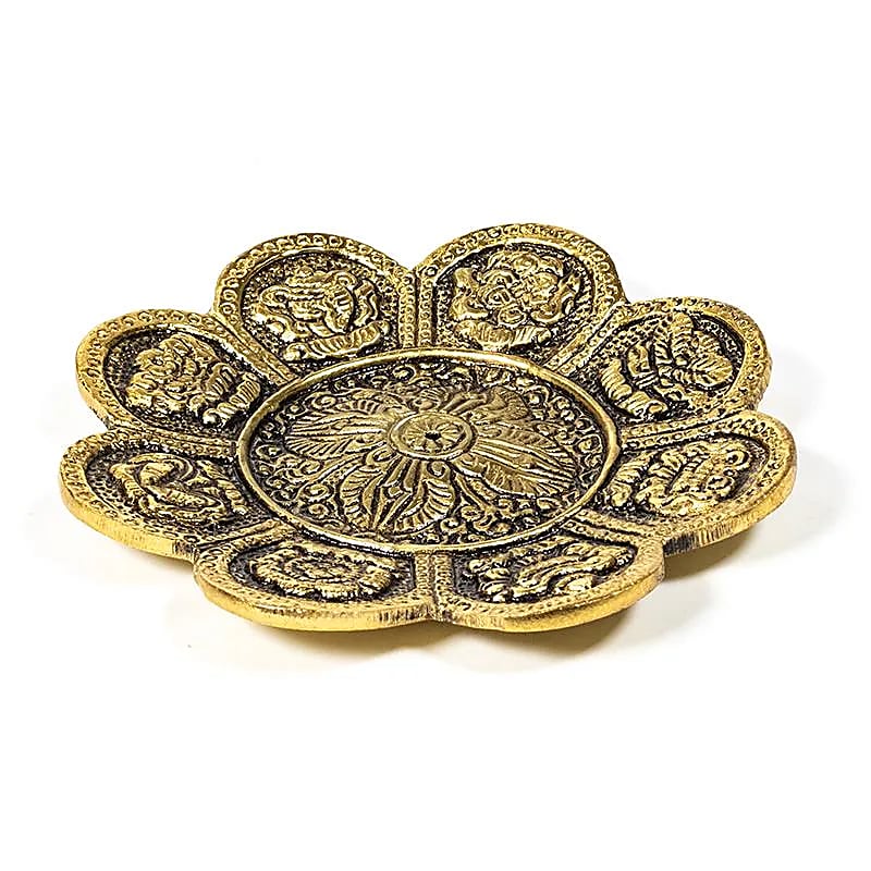 Wierookhouder 8 Boeddhistische Voorspoedsymbolen | Goudkleur | Amstercharmed