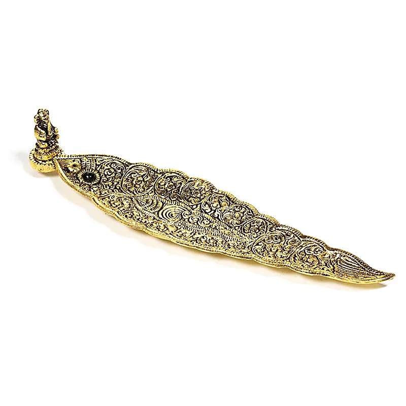 Wierookhouder Ganesha Bladvorm | Goudkleur | Amstercharmed