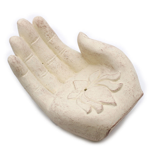 Hand Incense Burner Lotus | White | Amstercharmed