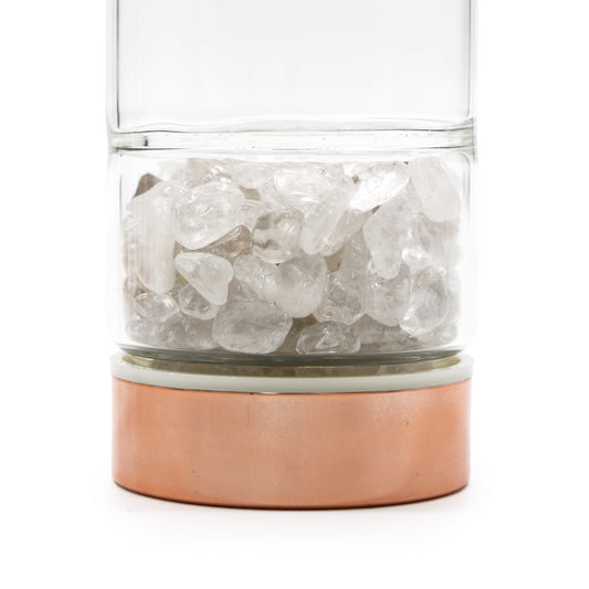 Kristallen glazen Thee-ei Fles- Rosé Goud - Rotskwarts - Bergkristal