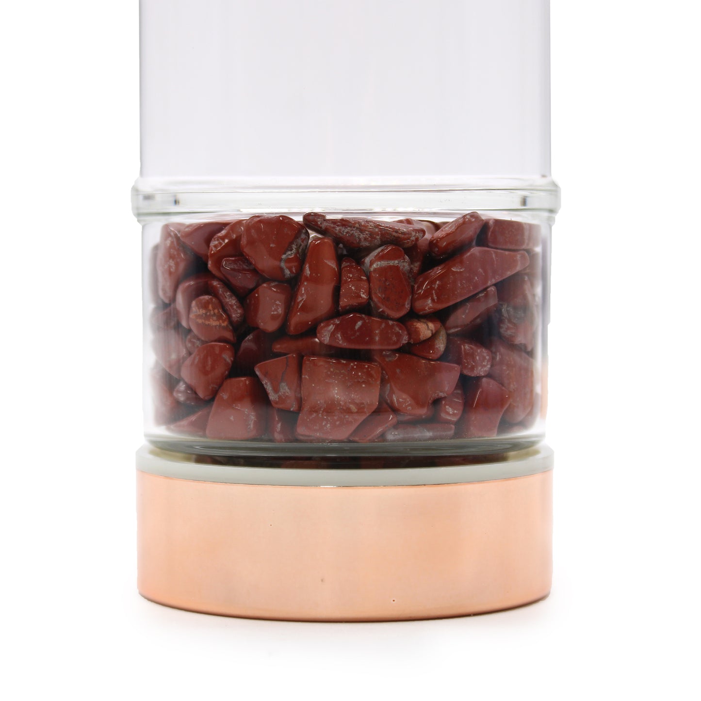 Kristallen glazen Thee-ei Fles- Rosé Goud - Rode Jaspis
