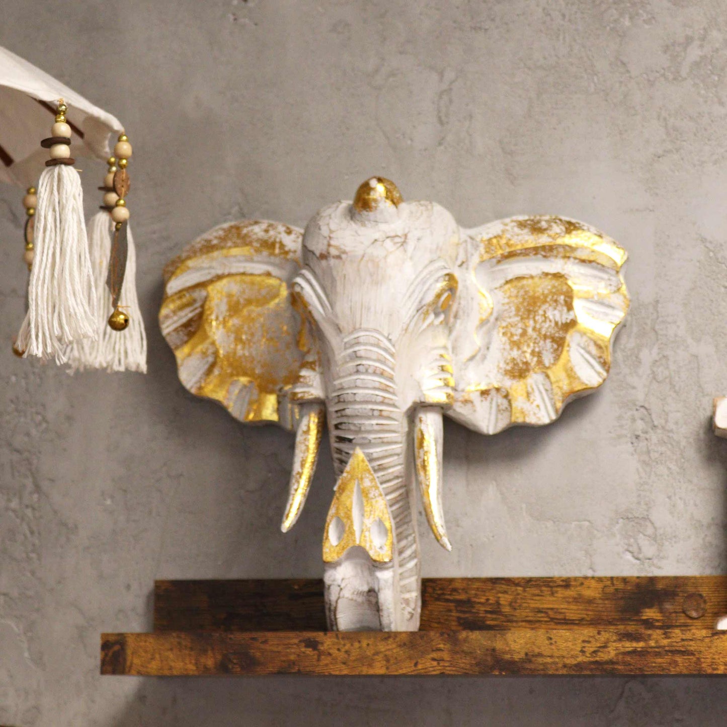 Grote Olifantenkop - Goud & Whitewash