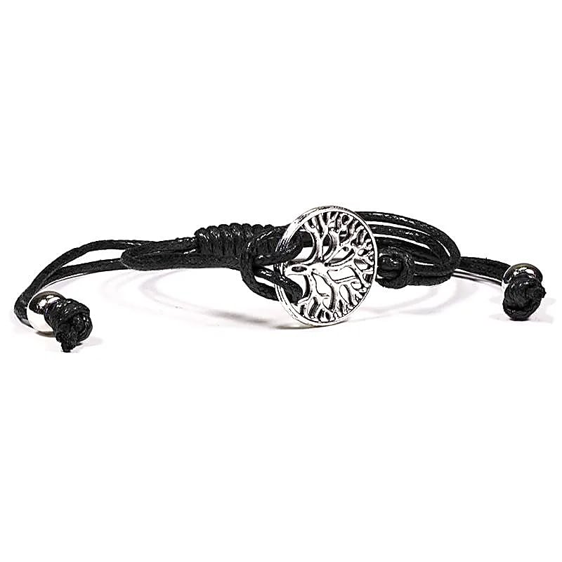 Verstelbaar Armbandje met Tree of Life | Zwart