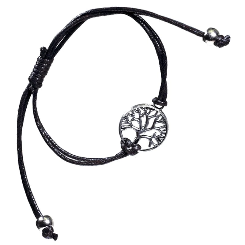 Verstelbaar Armbandje met Tree of Life | Zwart