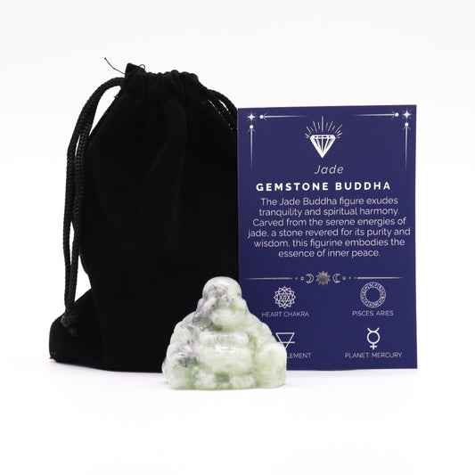 Kleine Boeddha Edelsteen - Jade - 35x40x23mm