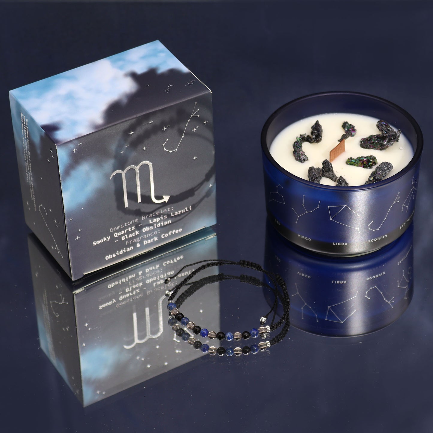 Zodiac Kristallen Kaars met Edelsteen Armband - Schorpioen