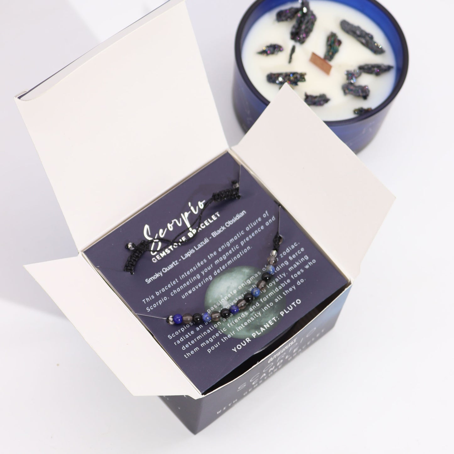 Zodiac Kristallen Kaars met Edelsteen Armband - Schorpioen