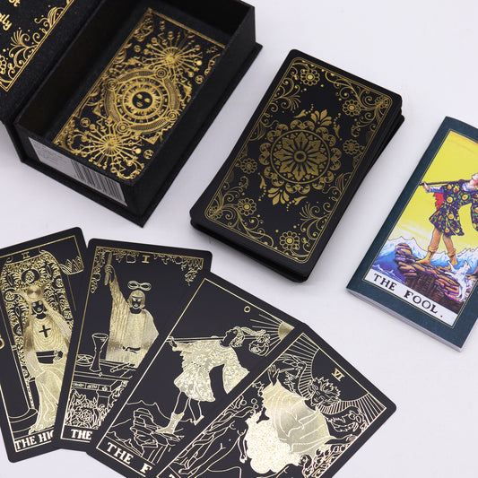 Goudfolie Tarotset met Gidsboek & Geschenkdoos – Luxe Cadeau 78 Kaarten