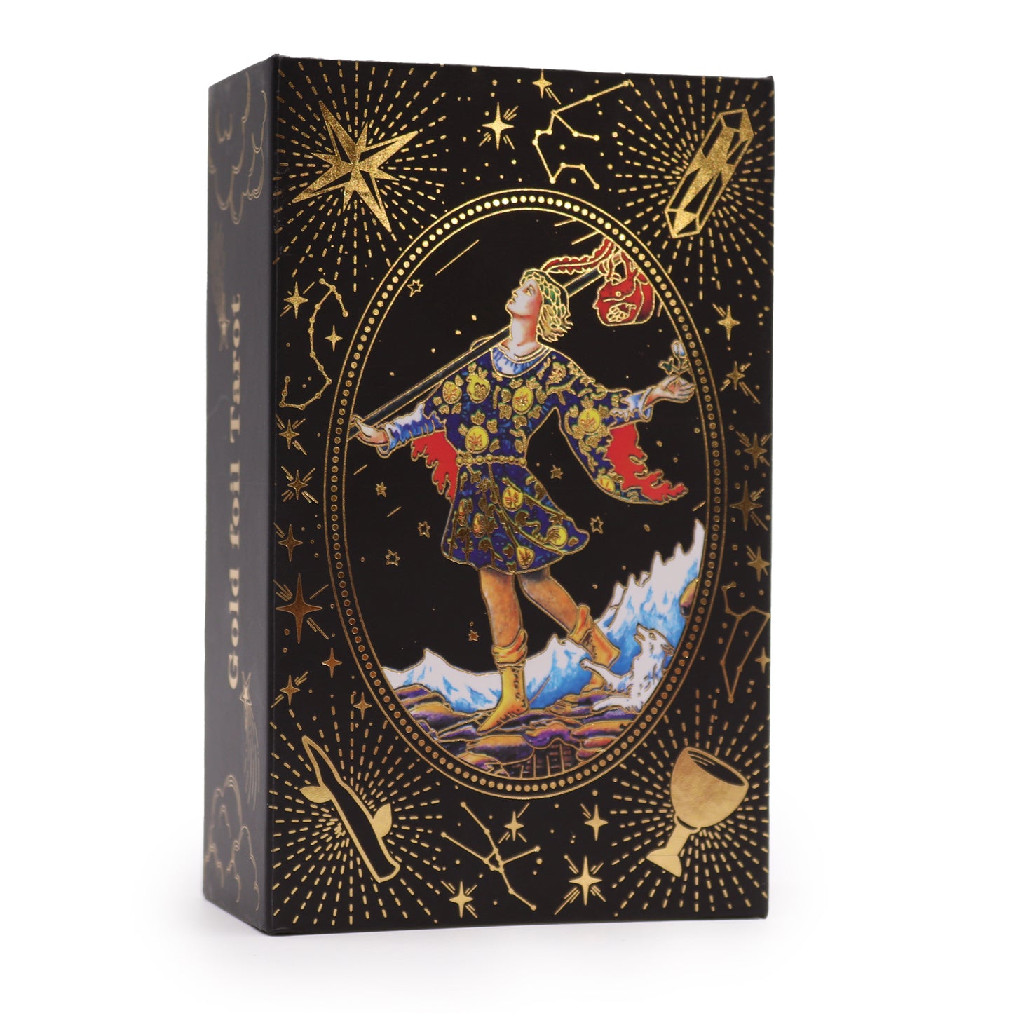 Goudfolie Tarotkaarten met Gids – Luxe Tarotdeck 78 Kaarten met Gouden Folie