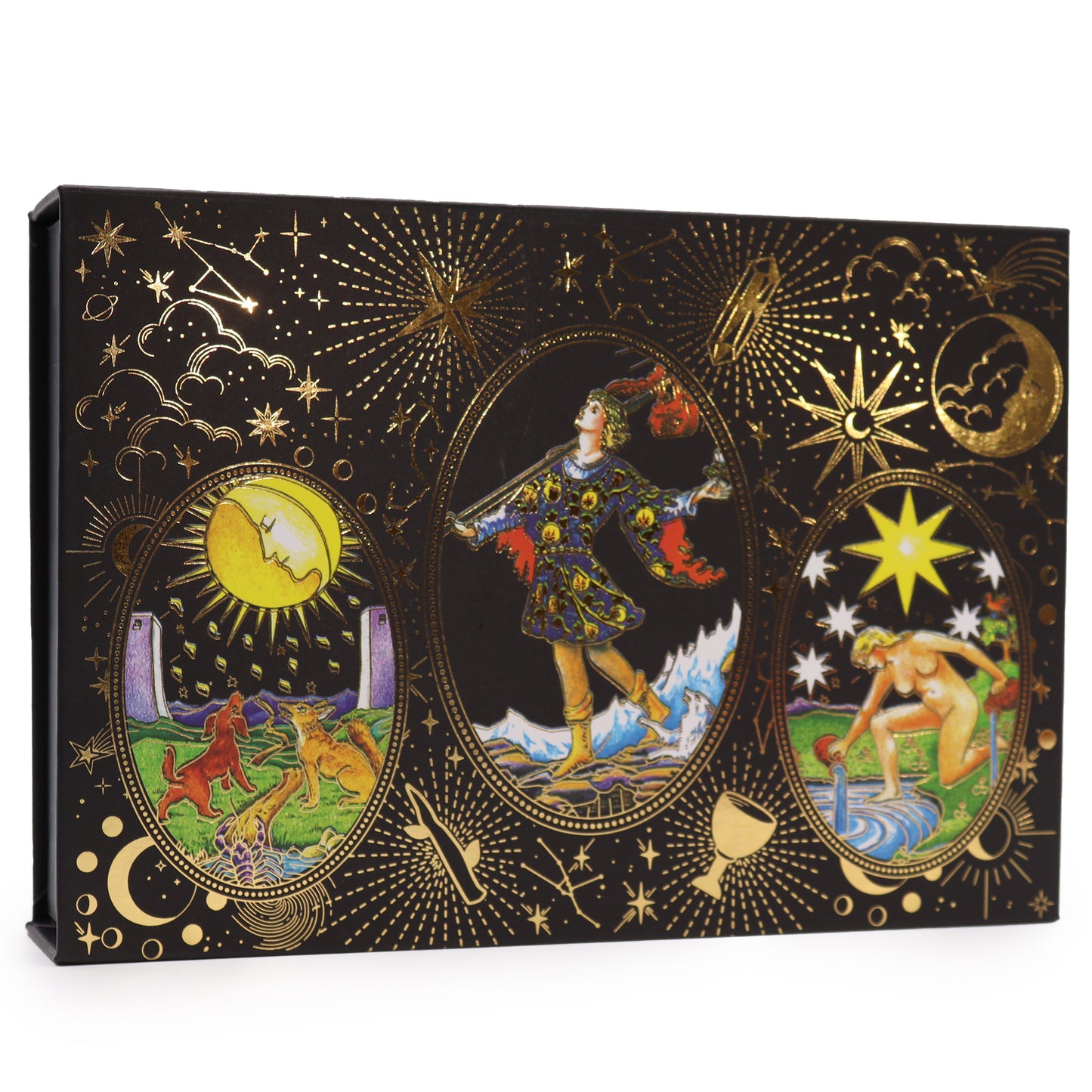 Luxe Goudfolie Tarot Geschenkset – 78 Kaarten + 6 Accessoires & Gidsboek
