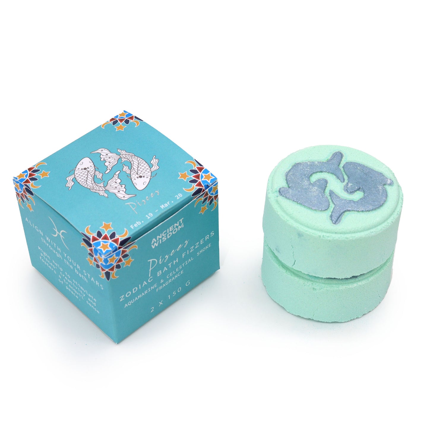 Pisces Zodiac Bath Bombs - Set of 2 with Horoscope