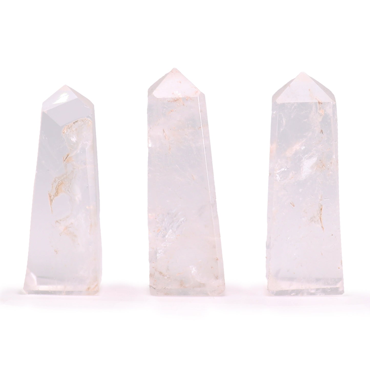Bergkristal Obelisk Punten | Set van 3 | ±3,5–5cm