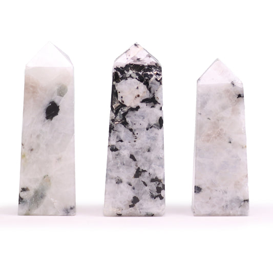 3x Edelsteen Obelisk Punt ca. 5 cm – Maansteen