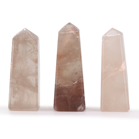 3x Edelsteen Obelisk Punt ca. 5 cm – Rookkwarts