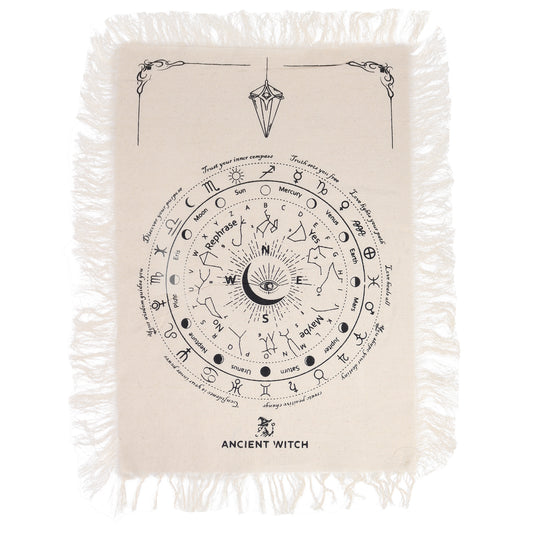 Pendel Waarzegdoek Alziend Oog | Natuurlijk & Zwart | Divinatie & Tarot